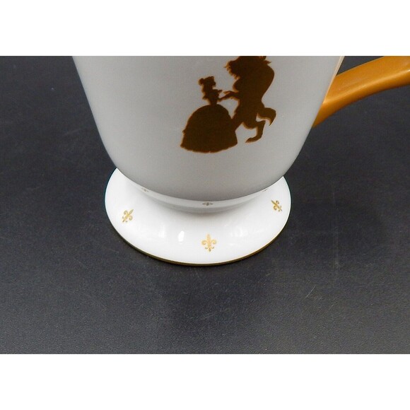Disney Parks Beauty And The Beast Silhouette White And Gold Crest Fleur-de-lis - Picture 8 of 8